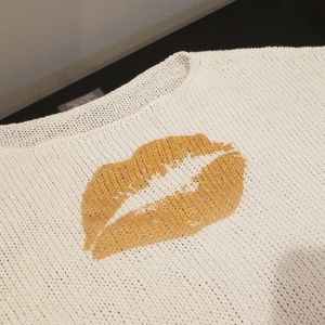 Cropped graphic sweater